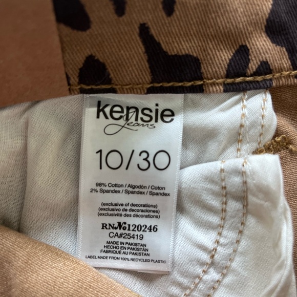 NWT Kensie Vintage Luxe Honey Leopard High Rise Jeans Size 10 - Picture 6 of 10